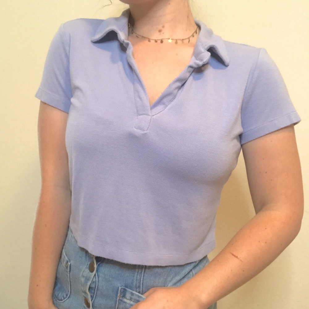 Lilac Relaxed Collared Top